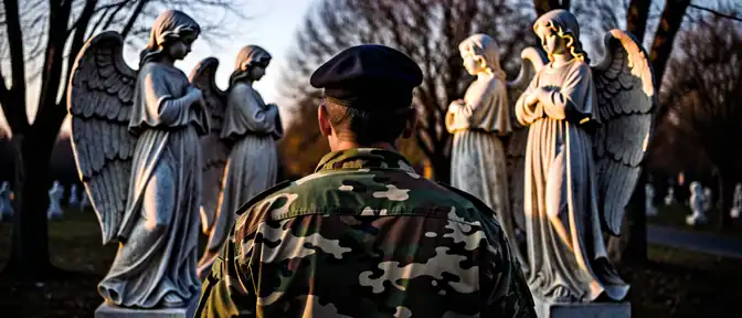 Память, застывшая в камне: ветеран боевых действий пришел на Аллею ангелов в Донецке